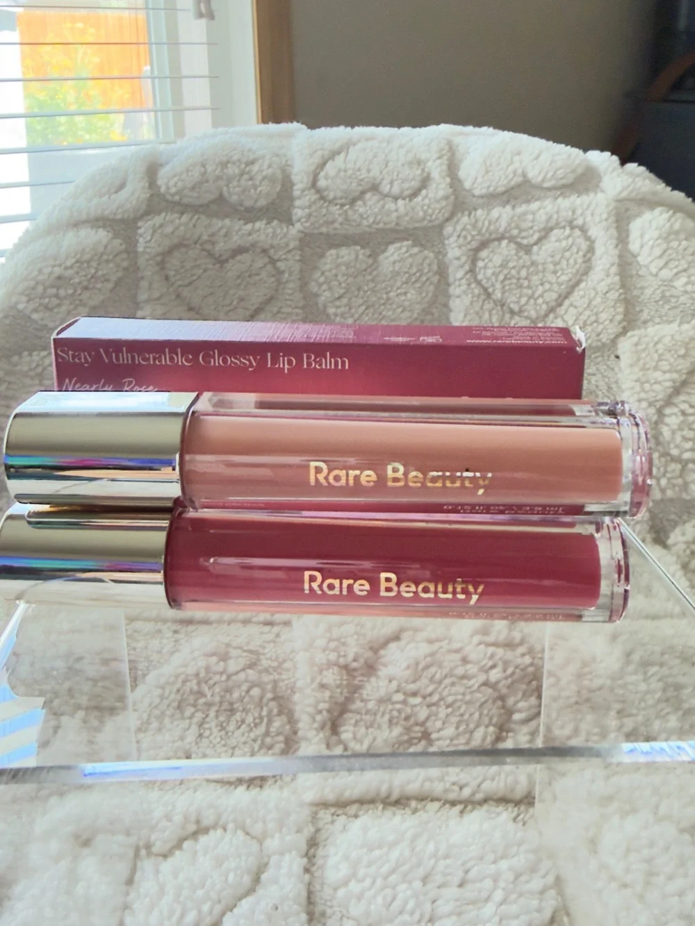 Rare Beauty Stay Vulnerable Glossy Lip Balm Duo - Nude Pink & Deep Rose